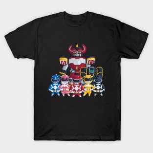 90s nostalgic 8bit Pixel Power Rangers T-Shirt